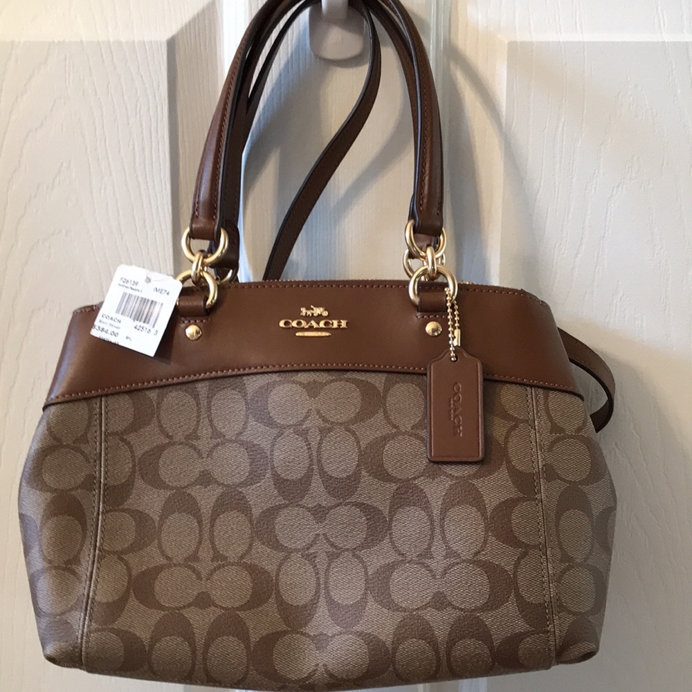 Coach F26139 Mini Brooke CarryAll Signature Coated Canvas Leather Purse - NWT